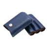 Jemar Blue with Metal Badge Leather Cigar Case - 3 Robusto - Image 2