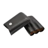 Jemar Black with Metal Badge Leather Cigar Case - 3 Robusto - Image 2