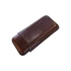 Jemar Brown Leather Cigar Case - 3 Corona - Image 2