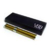 VSB Carbon Fibre Cigar Tube - Gloss Gold & Stainless Steel - Image 3