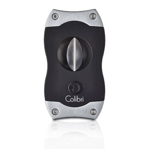 colibri-v-brushed-chrome-black-cigar-cutter