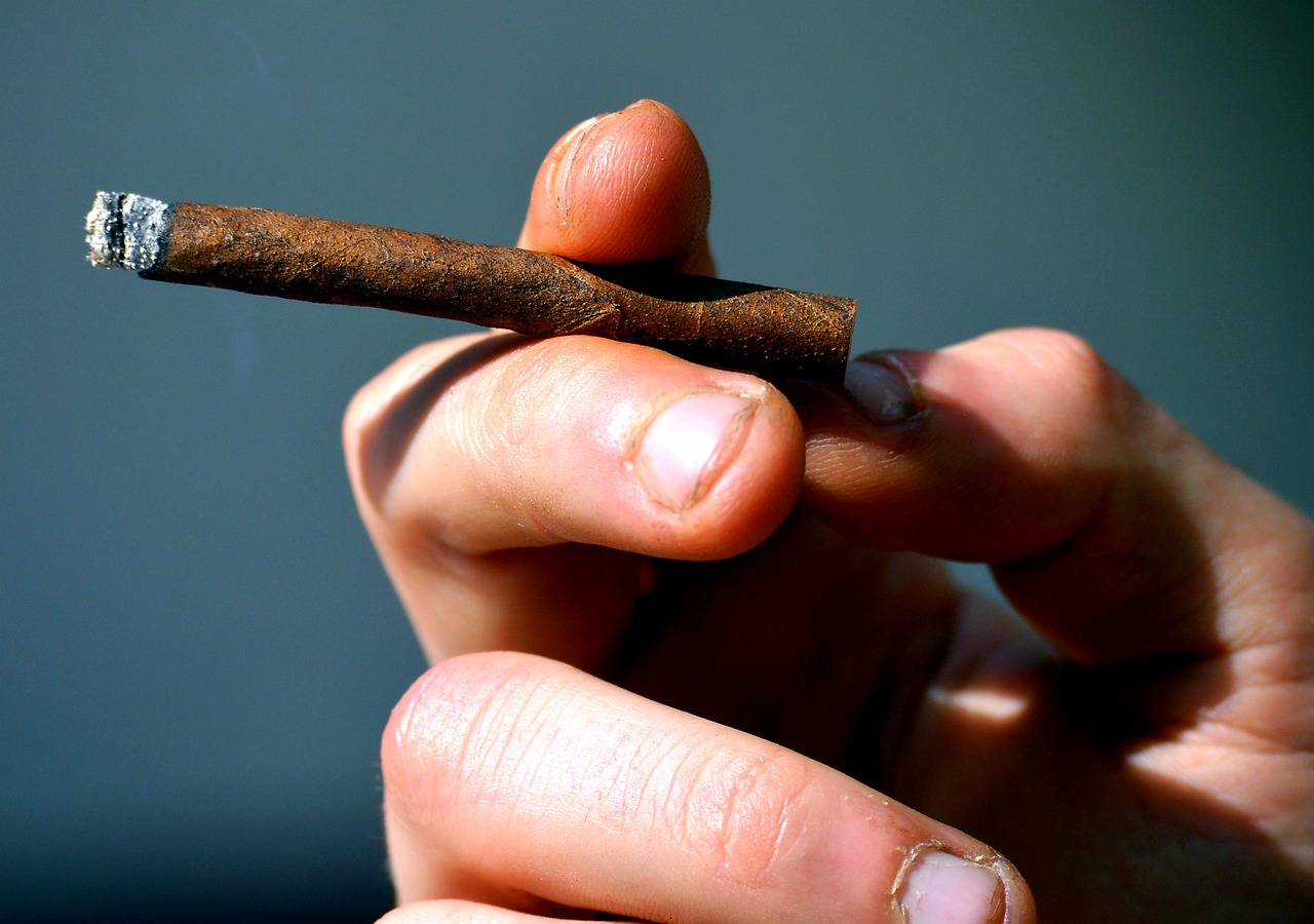 hand holding a cigarillo