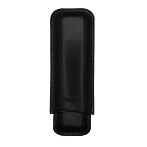 Jemar Black Leather Cigar Case - 2 Corona