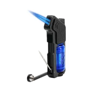 Vector Shadow Double Jet Flame Cigar Lighter - Blue
