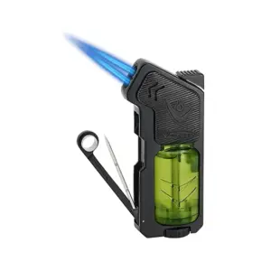 Vector Shadow Double Jet Flame Cigar Lighter - Green