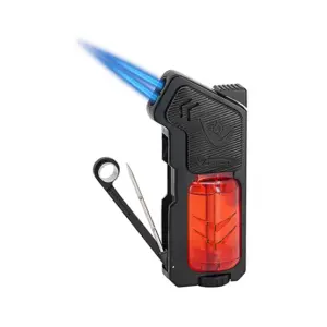 Vector Shadow Double Jet Flame Cigar Lighter - Red